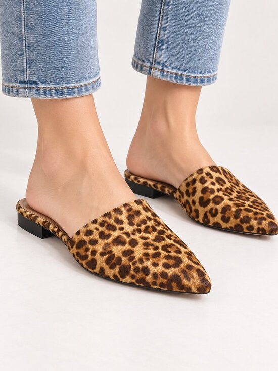 Steve Madden Shoes - Steve Madden Trace Leopard Calf Hair Pointed Toe Mule Flats Women’s 8.5